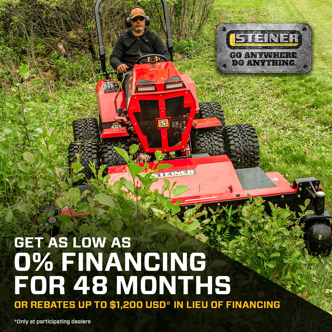 So, what are you waiting for? Contact your local dealer for more details - this special offer won't last. #financingoffer #Steiner450 #SteinerTurf