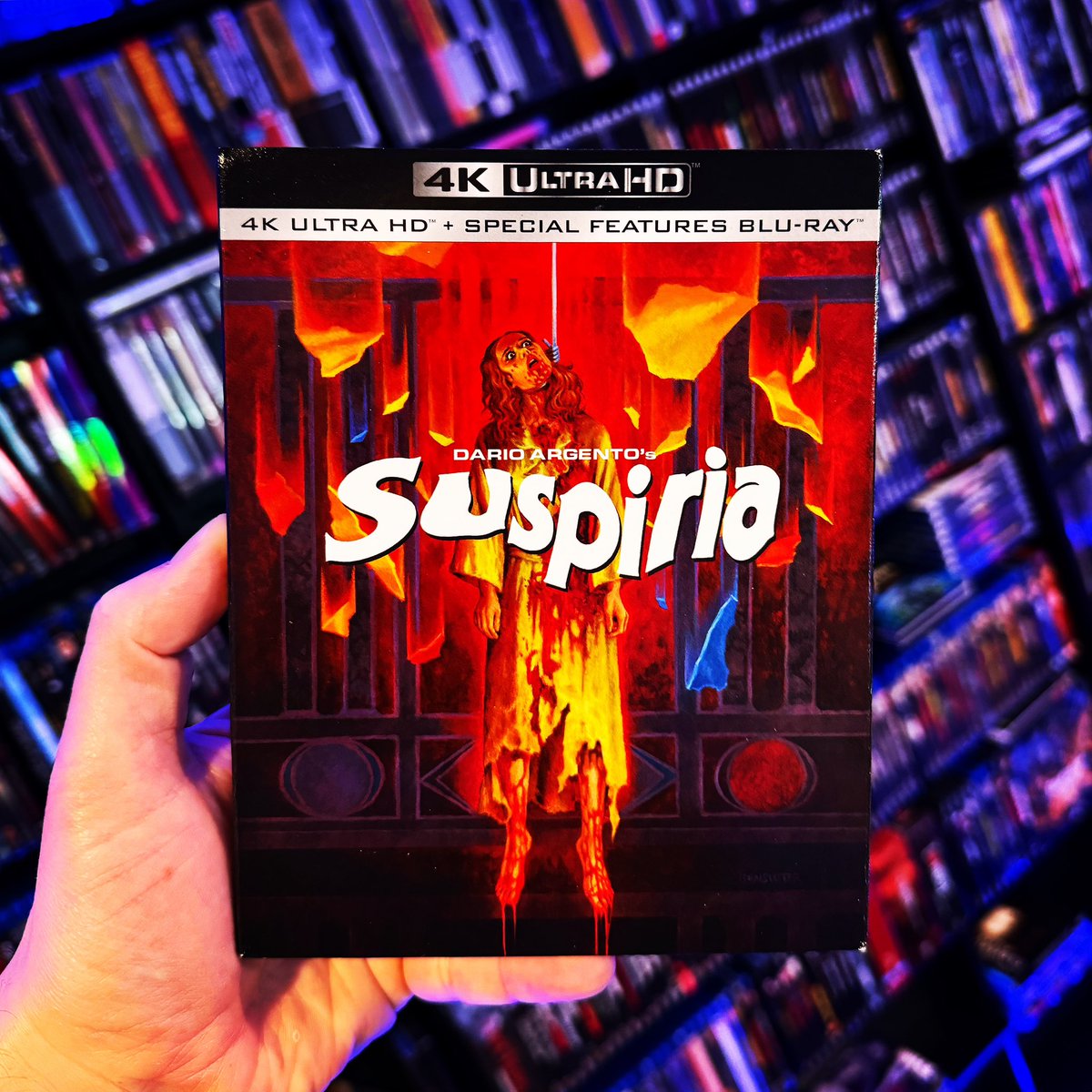 Quite possibly the best 4K disc that I have in the collection! The detail and colors are insane. I’ll be talking about this one very soon on the channel, so definitely stay tuned for that! #suspiria #darioargento #synapsefilms #bluray #4K #horrormovies