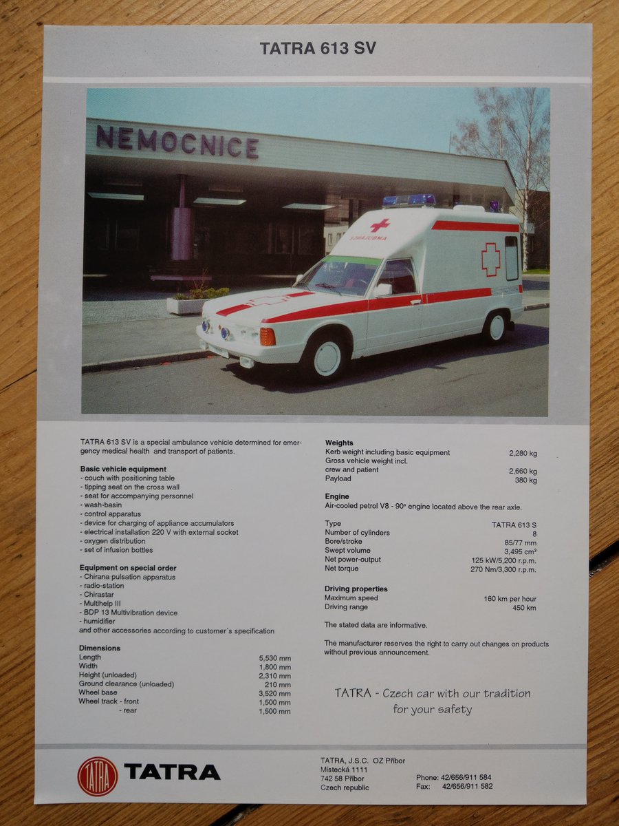 1991 TATRA 613 SV ambulance brochure @vzFKgvL4ZnwLTut @fx_ea_pmc_RT @VisitsAngel @Boondockfinds @yasusukiyo2 @CarlosM16132548 @daihuku2021092 @LaMagieDesArts @LongCreations7 @barbierjeanf @7paco7 @StevenFonzi312 @malinee34667365 @medousa1969 @chanel19870307 @yzFcJs6GgLS6Xod