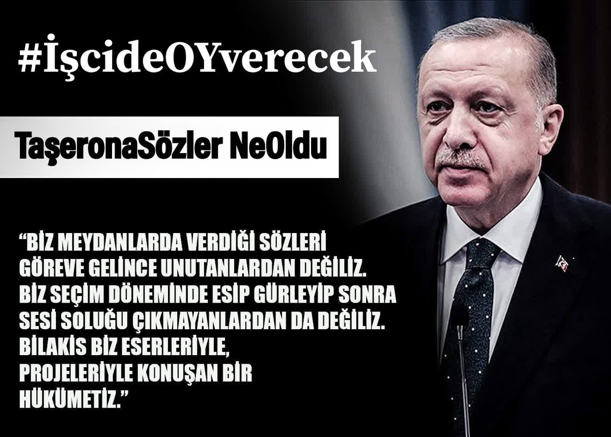 Seçim sonrası diye kandırdığınız taşeron bu sefer bu yalanı yutmaz adalet adalet yada oy yok işçinin lokmasında gözü olan yönetme hakkına sahip olamaz hazır olan taşeron dosyası meclise #kiralıkAraçŞoförleri kamuda mağdur olan taşeron için kadro bekliyor 
#İşcideOYverecek