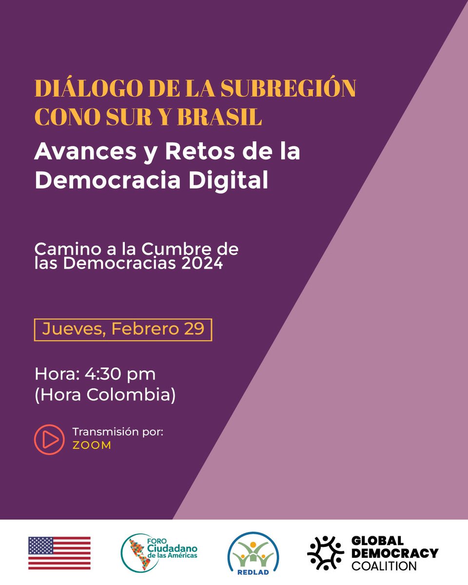 Global Democracy Coalition (@glodemcoalition) on Twitter photo In the lead up to the 2024 GDC Forum-Americas to be held on March 11, <a href="/REDLAD/">Seán Dwyer</a> will be hosting several subregional dialogues in coordination with the #GDC and <a href="/ForoCiudadanoSC/">Foro Ciudadano de las Américas🌎</a> ⬇️ In the lead up to the 2024 GDC Forum-Americas to be held on March 11, <a href="/REDLAD/">Seán Dwyer</a> will be hosting several subregional dialogues in coordination with the #GDC and <a href="/ForoCiudadanoSC/">Foro Ciudadano de las Américas🌎</a> ⬇️
