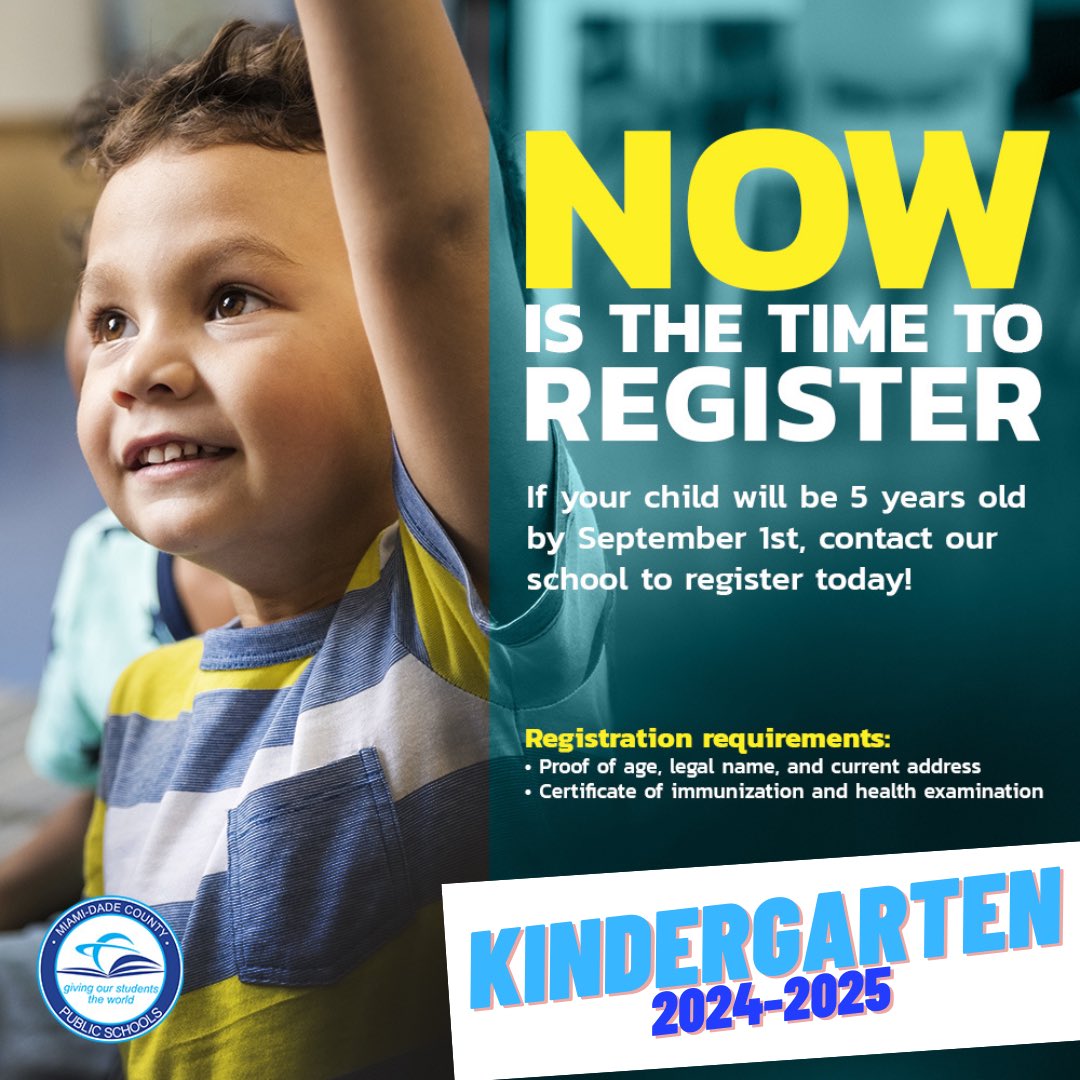 South Miami Heights Elementary (@smheightselem) on Twitter photo Your child’s educational journey begins at Miami-Dade County Public Schools! Secure your seat for the 2024-2025 school year by registering your child for Kindergarten today. Call our school to learn more. #EnrollMDCPS #yourbestchoiceMDCPS #KRocksNEnrolls <a href="/MDCPS/">Miami-Dade Schools</a> Your child’s educational journey begins at Miami-Dade County Public Schools! Secure your seat for the 2024-2025 school year by registering your child for Kindergarten today. Call our school to learn more. #EnrollMDCPS #yourbestchoiceMDCPS #KRocksNEnrolls <a href="/MDCPS/">Miami-Dade Schools</a>