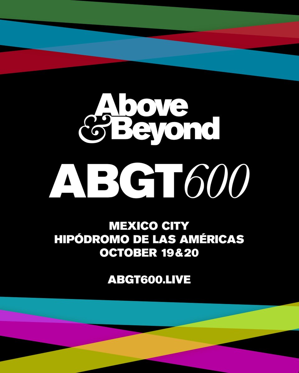 Mexico, the rumours are true. We’re bringing Group Therapy 600 to Hipódromo de las Américas, Mexico City on October 19 🇲🇽 On October 20 @Anjunadeep will take the reigns with an Open Air showcase at the same venue. Sign up for first access to tickets: ABGT600.LIVE