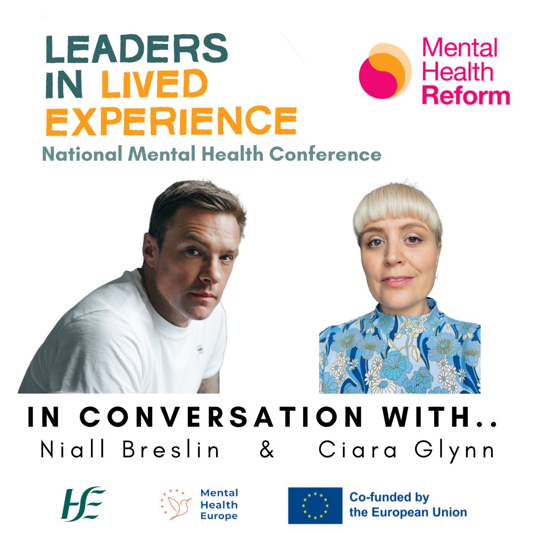🚨 The discussion between Niall Breslin and Ciara Glynn will not be one to be missed at our 'Leaders in Lived Experience' conference this Thursday. Check out the agenda for the day 👇 mentalhealthreform.ie/leaders-in-liv… #InCommunity #LivedExperience