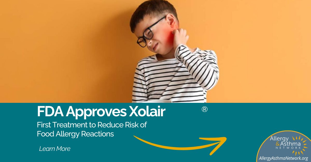 🎉 Exciting News! @US_FDA has approved Xolair® for food allergies, a breakthrough in the food allergy community. This biologic drug reduces allergic reactions. Although this is not a cure, it is a new treatment to reduce allergic reactions from accidental exposures. The drug is…