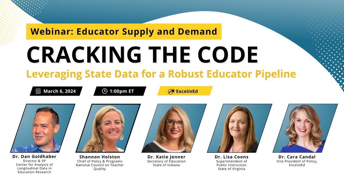 Excited to announce our upcoming webinar! Discover the importance of educator workforce data, the role of supply and demand info in recruitment and retention decisions, and strategies to enhance existing data. Don't miss this insightful conversation! us02web.zoom.us/webinar/regist…