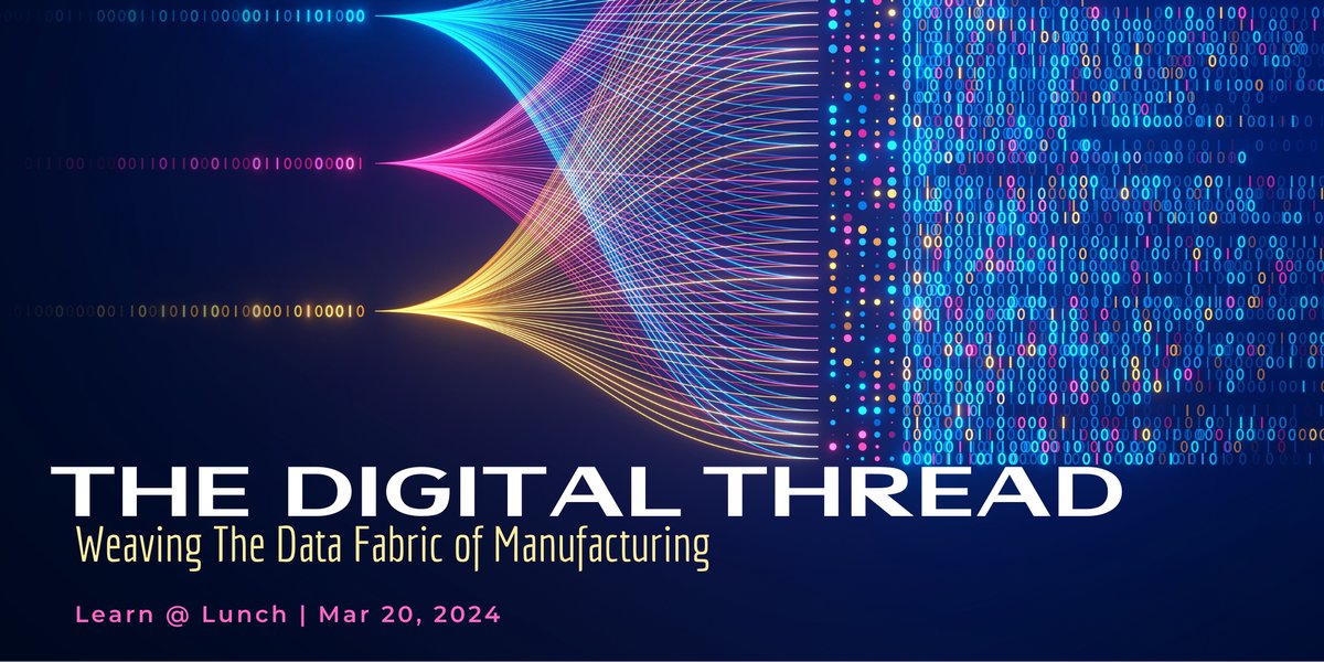 TMACdfw.org (@tmac_org) on Twitter photo With the help of the digital thread, manufacturers can optimize their processes, reduce waste, and improve product quality. Learn more about the digital thread during this learn at lunch presentation. Register: eventsquid.com/event/23347 With the help of the digital thread, manufacturers can optimize their processes, reduce waste, and improve product quality. Learn more about the digital thread during this learn at lunch presentation. Register: eventsquid.com/event/23347