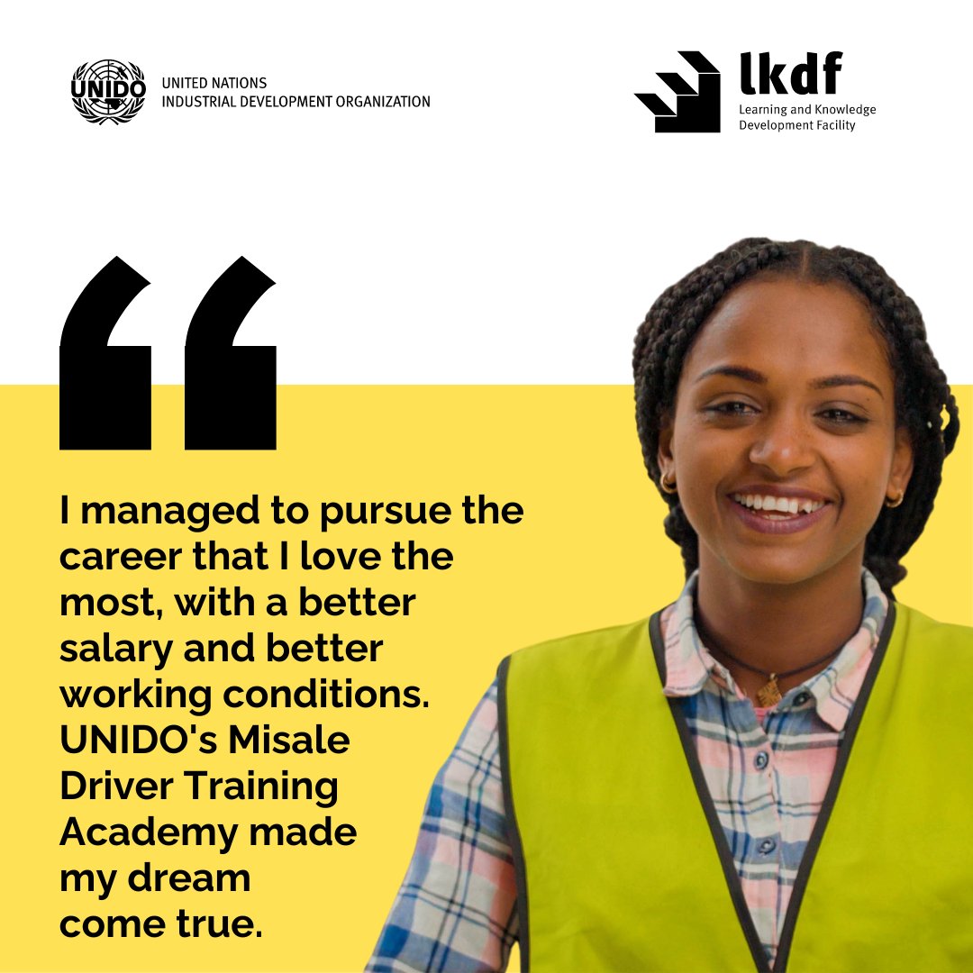 Meet Mekdes Tesfaye - defying norms as a heavy commercial vehicle driving instructor in Ethiopia. Thanks to @UNIDO's support on #PPDPs, women like Mekde are breaking barriers & driving economic growth. 🌟 Discover more: unido.org/stories/misale… #IWD2024 #InspireInclusion