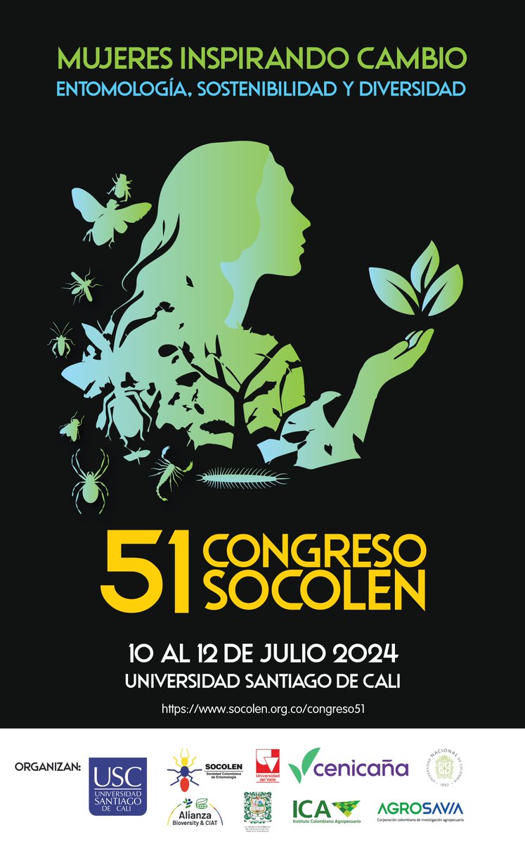 Socolen's tweet photo. ¡Saludos, para todos! 👋Los esperamos en Cali 💃🕺 para SOCOLEN 51 del 10 al 12 de julio de 2024. Estamos preparando todo para brindarles una experiencia científica de los más altos estándares. 🐞🪲🐝🦗🦟🕷️¡Los esperamos con ansias, y bienvenidos desde ya! https://t.co/qZcodWqE5n https://t.co/681XWSceGh