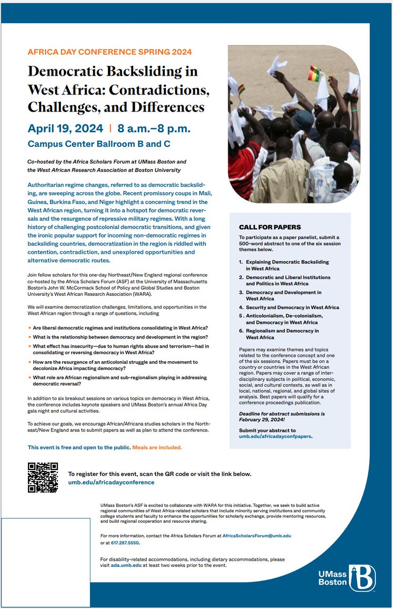 Africa Scholars Forum (@asf_umb) on Twitter photo Call for Abstracts. <a href="/ASF_UMB/">Africa Scholars Forum</a> and <a href="/west_wara/">WARA - West African Research Association</a> Africa Day Conference, 4/29/2024 <a href="/UMassBoston/">UMass Boston</a> Call for Abstracts. <a href="/ASF_UMB/">Africa Scholars Forum</a> and <a href="/west_wara/">WARA - West African Research Association</a> Africa Day Conference, 4/29/2024 <a href="/UMassBoston/">UMass Boston</a>