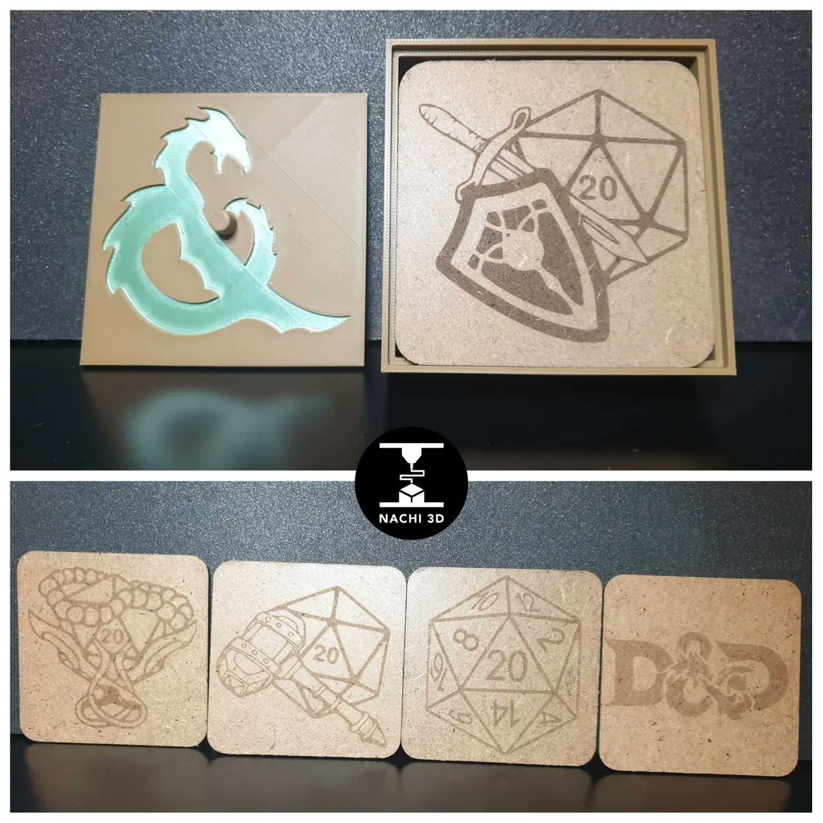 Elevate your game night with our custom RPG coasters! 🐉✨ #RPG #Tabletop #Gaming #BambuLab #3DPrinting #NACHI3D #GameNight #Fantasy #Coasters #DnD #TabletopGaming #RPGlife #GeekGear #BoardGames #DungeonMaster #CriticalRole #RPGCommunity #Handmade #GamerDecor #Roleplay #DiceGames