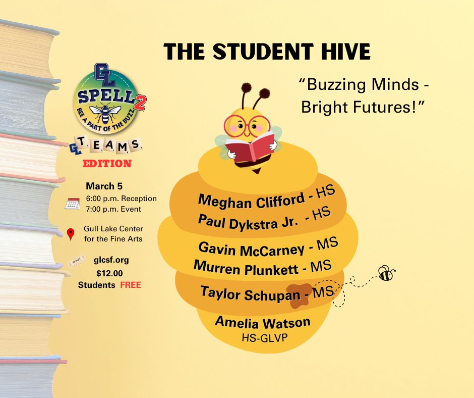 GL Spell 2 Teams Edition is a family-friendly spelling bee that brings GL students, teachers, principals &amp; community members together for a FUNdraiser. Join us March 5 at 6 pm to see which team will S.P.E.L.L. their way to the championship. 
glcsf.org/events.html