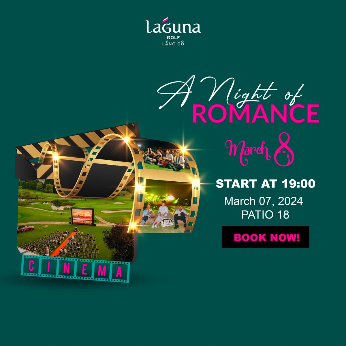 A romantic setting with fresh flowers awaits your 'muse' at Laguna Lăng Cô Golf Course's 18th hole. 📍 Location: 18th hole, Laguna Lăng Cô Golf Course ⏰ Time: 19:00 - 21:30 Save the date and join us for a memorable evening!