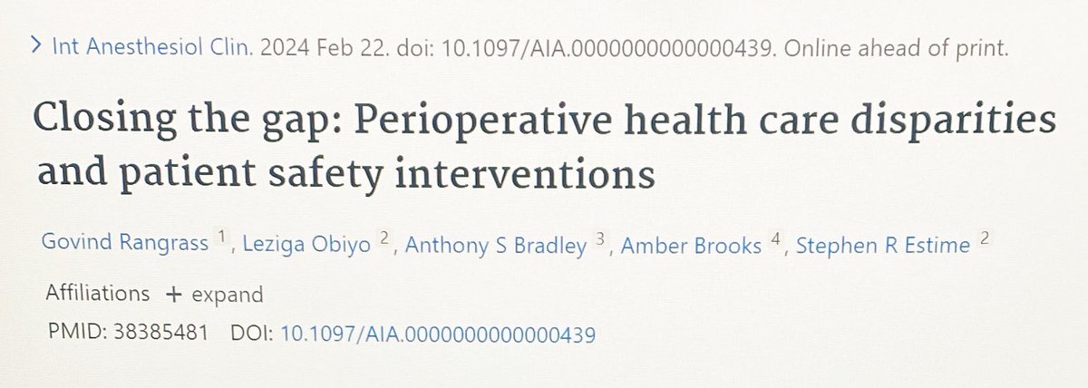 Understanding disparity and reduction strategies are multilevel starting at individual and ending at governmental levers. I encourage anyone in this direct to give this important article a read. #MedTwitter #AcademicTwitter @chicago #healthequity @IntAnesClinics @AmberBrooksMD