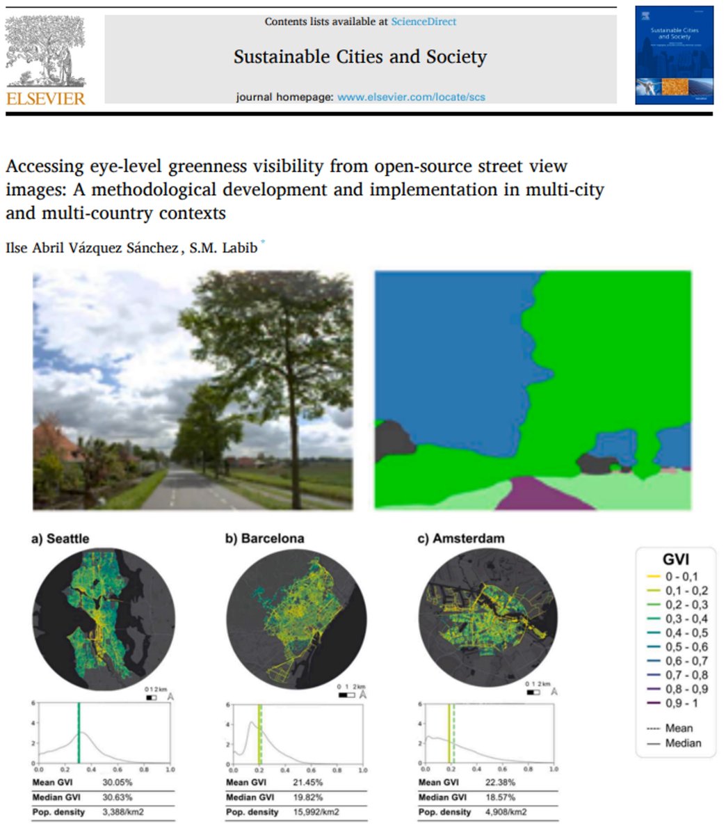 📢New paper alert! Want to explore how much greenery we see at eye level from street view images but are limited by commercial data &amp; complex coding? we presented a methodology using open &amp; free Mapillary data &amp; transformer deep learning model (1/3)
Link: tinyurl.com/549w78jk