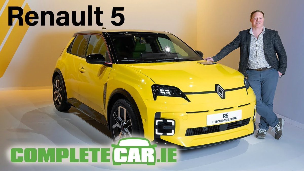 completecar's tweet photo. First look video: Renault 5 

The new Renault 5 leans heavily on the previous car of the same name, resulting in a cool-looking retro electric car. https://t.co/O4LlG0RixB  via  @YouTube https://t.co/C0wV6Erkmz