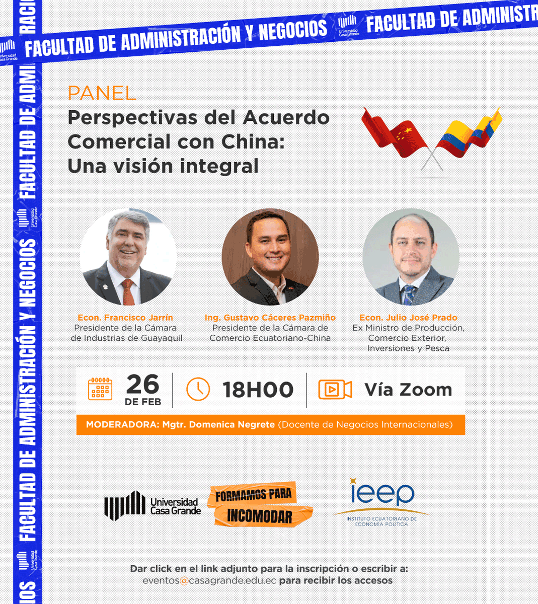 🌐 Únete HOY a nuestro webinar sobre las ‘Perspectivas del Acuerdo Comercial con China 🇨🇳’ para descubrir las implicaciones para el mercado ecuatoriano 🇪🇨. 🔗: bit.ly/AcuerdoComerci…