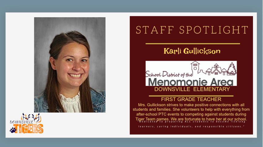 downsvilleES's tweet photo. Staff Spotlight- Mrs. Gullickson @SDMAOnline https://t.co/jbtJMqAJxu