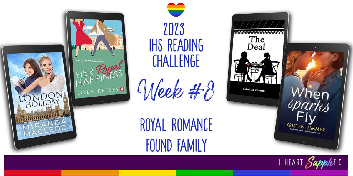 It’s week 8 of the I Heart SapphFic Reading Challenge.

There are a lot of reading suggestions for the two categories: Royal Romance &amp; Found Family

13 of the books are on sale!

Deets here: bit.ly/3UP7clJ

#SapphicBooks