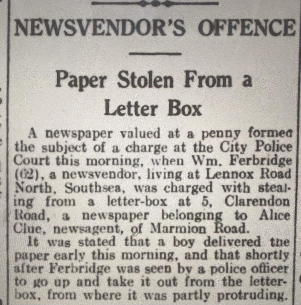 Crime! It has always been around. This particularly dark and egregious episode took place in 1933. For it to make the London newspapers only goes to underline the seriousness of the man’s actions!!!