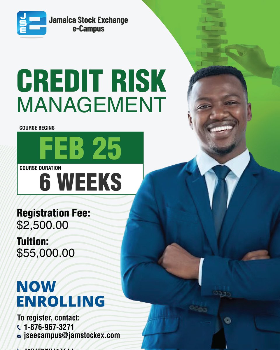 By enrolling in this course, you'll gain the expertise needed to protect your organization from potential financial losses, enhance profitability, and drive sustainable growth. Secure your spot by contacting 1-876-967-3271 or emailing us at jseecampus@jamstockex.com.
