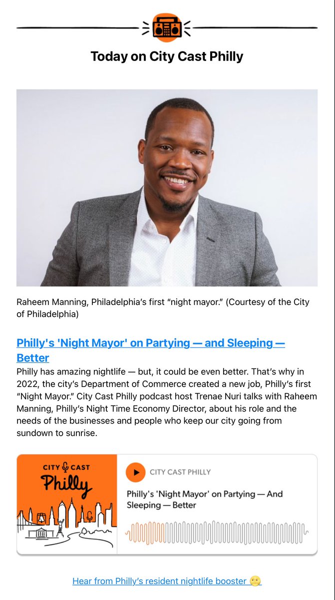 Thanks @citycastphilly for the great conversation about our city’s nighttime economy and sharing the great things @phlcommerce @phillymayor and I are working on to make our city the safest and cleanest big city in the country with economic opportunity for all. Link in comments!