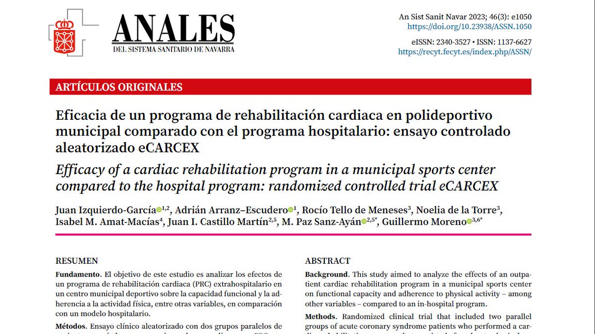 Eficacia de un programa de rehabilitación cardiaca en polideportivo municipal comparado con el programa hospitalario: ensayo controlado aleatorizado eCARCEX

recyt.fecyt.es/index.php/ASSN…

Por Juan Izquierdo-García, <a href="/adrian_arranz97/">Adrián Arranz Escudero</a>  <a href="/FacultadEFP_UCM/">Facultad Enfermería, Fisioterapia y Podología UCM</a> <a href="/hospital12Oct/">Hospital 12 Octubre</a> <a href="/Belisa1984/">Isabel Mª Amat Macías</a>
