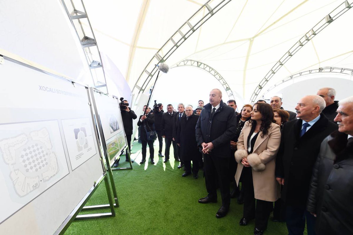 President of the Republic of Azerbaijan Ilham Aliyev has laid the foundation stone for the #KhojalyGenocide Memorial in the city of #Khojaly, met with representatives of the general public.