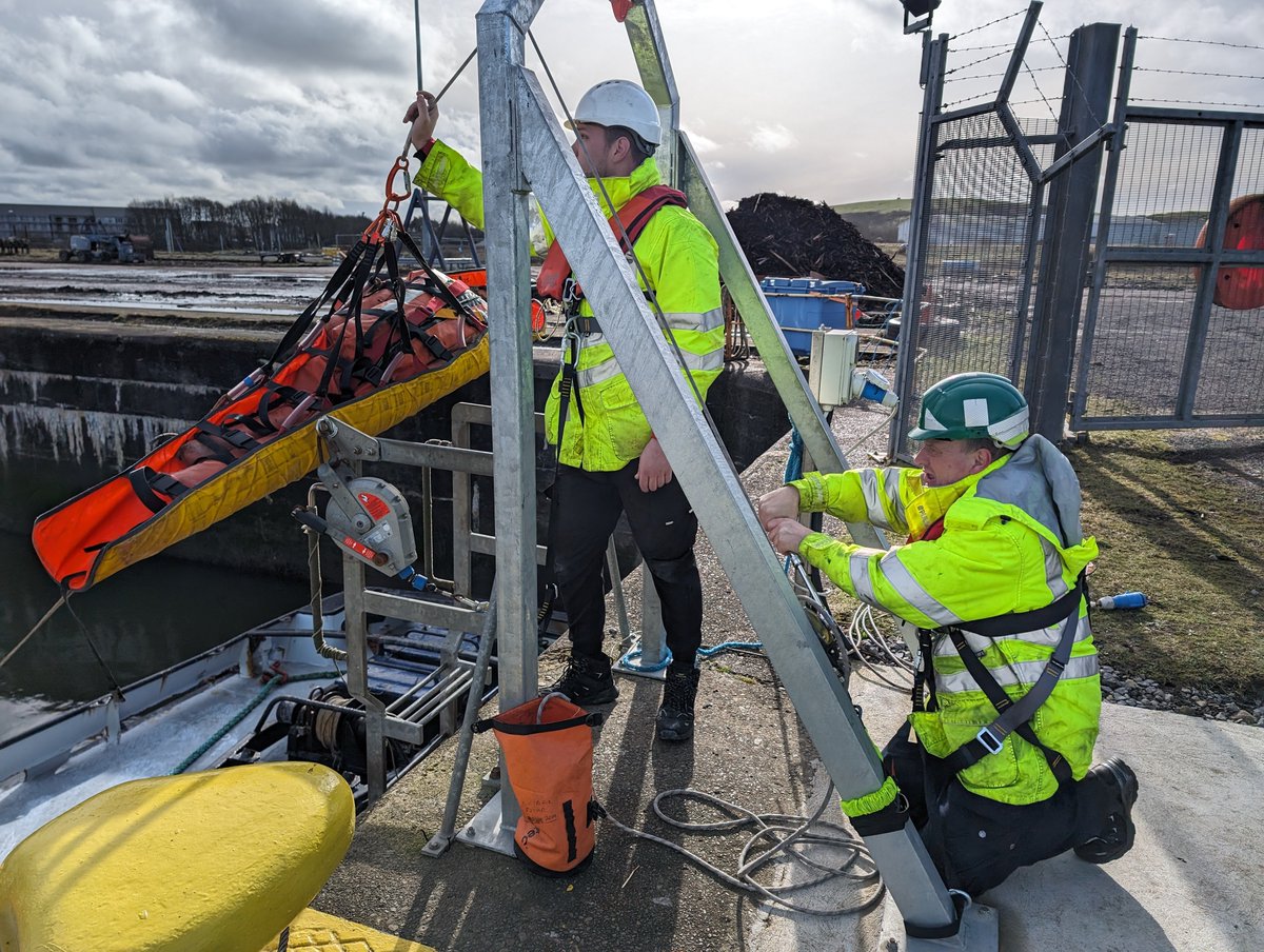 WorkingtonPort's tweet photo. Marine Operations carried out some emergency evacuation training onboard the MV Derwent, the training was provided by Heightec, based in Kendal. https://t.co/Sm2moR6nVu