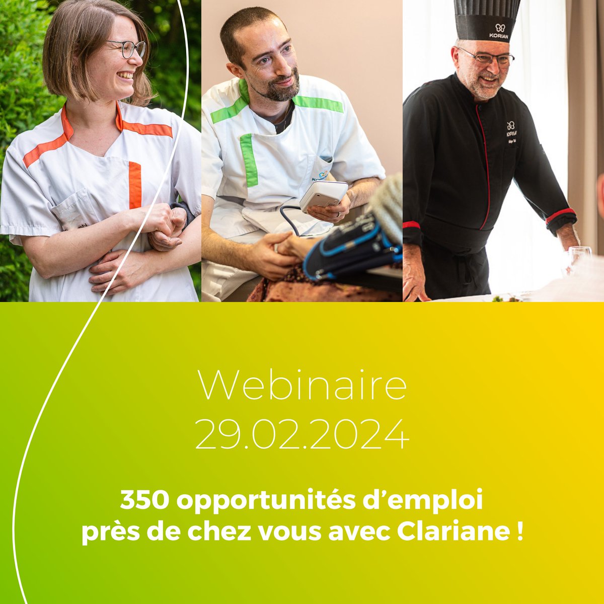 📢 Vous souhaitez trouver un métier porteur de sens où vous pouvez faire la différence au quotidien ? Participez à notre webinaire organisé avec @FTravail_IDF le 29 février prochain ! À la clé : plus de 350 opportunités en #IDF dans les métiers du #soin et de la #restauration au