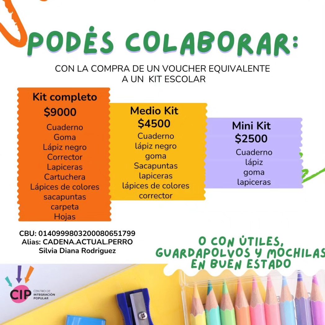 SEAMOS ÚTILES 📚
Lanzamos una nueva campaña de donación de útiles escolares, para que las familias de los barrios de La Plata tengan lo necesario para el comienzo de clases. 

👉🏼 Tenés varias formas de colaborar (más info en las imágenes)

🔁 También podés ayudar compartiendo.