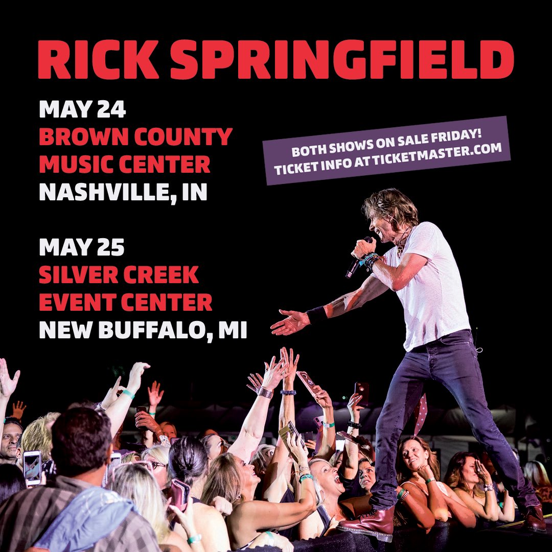 These shows on sale Friday! ⬇️ Friday, May 24 Nashville, IN Brown County Music Center ticketmaster.com/event/05006050… - Saturday, May 25 New Buffalo, MI Silver Creek Event Center ticketmaster.com/event/0400604F…