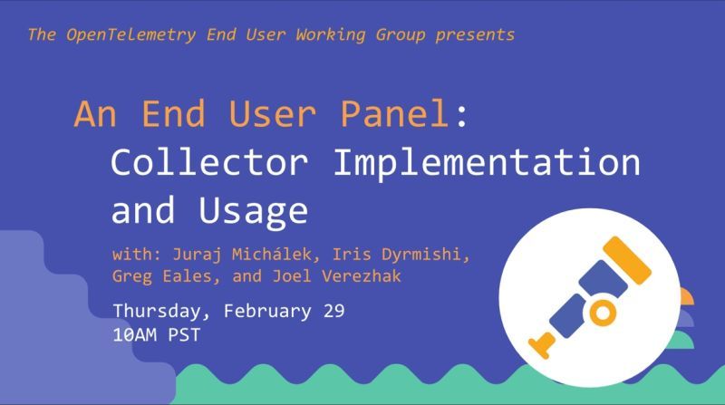 Want to learn about how other end users implement and use #OTelCollector? Then check out this week's #OTel Collector End User feedback panel. When: Thursday, Feb 29 13:00 EST/10:00 PST Calendar Link: buff.ly/49sQjSm #opentelemetry #otelEUWG