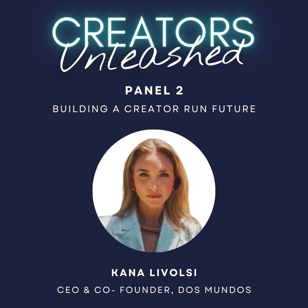 CuriosDotCom's tweet image. Kana LiVolsi, Co-Founder and CEO of Dos Mundos Creative, will join us at #CreatorsUnleashed on Panel 2- Building A Creator Run Future.

Kana is celebrated globally, being named among the Top CMOs of 2022 alongside industry leaders from PepsiCo and Intel. A guest lecturer at the…