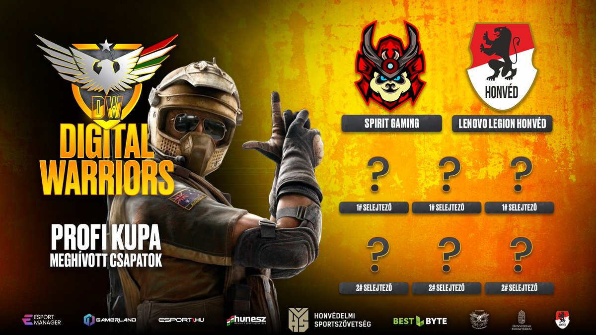#digitalwarriors
Nevezz és legyél ott a Gamerland-ben a döntőben!
Itt az idő, hogy megmutasd ott a helyed a Digital Warriors R6S mezőnyében. 
Az alábbi linkeken tudsz csapatoddal nevezni
👇
1. selejtező: bit.ly/DW_R6S_Q1
2. selejtező: bit.ly/DW_R6S_Q2
