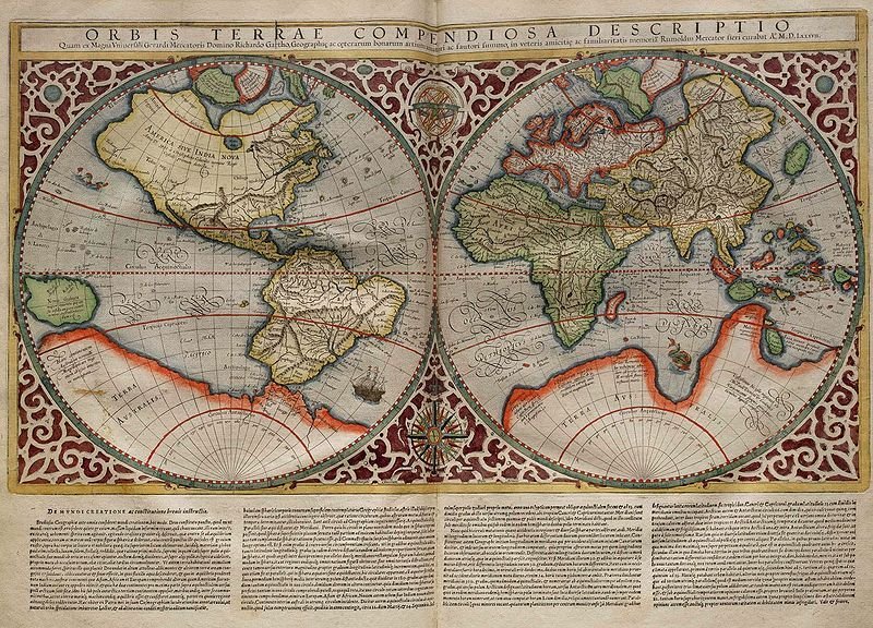 #MapMonday - Planisphere made by Rumold Mercator in 1587 (the youngest son of cartographer Gerardus Mercator). He published a supplement of 34 maps to his father's 'Tabulae Geographicae' map book. It contains 29 maps. It is one of them. tinyurl.com/382my327