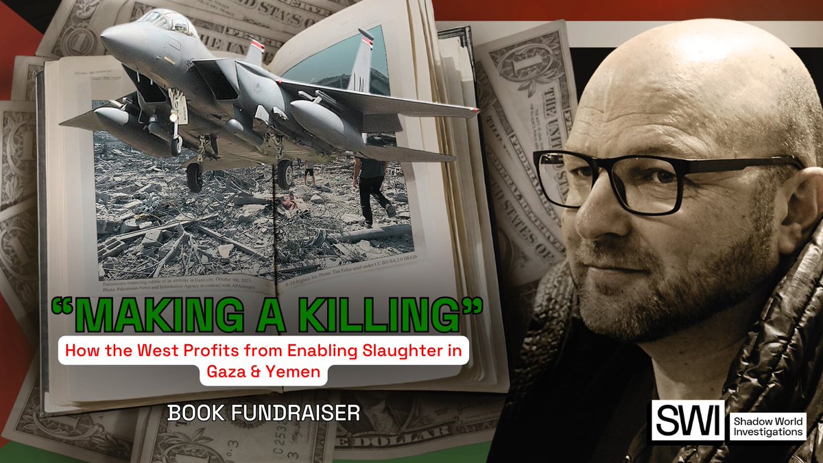 As the world witnesses a genocide unfold in real-time in Gaza, Western arms companies are profiting from the carnage. We are writing a book that tells the story of how Western weapons have enabled slaughter in #Gaza and #Yemen. Consider supporting us: shadowworldinvestigations.org/book-fundraise…