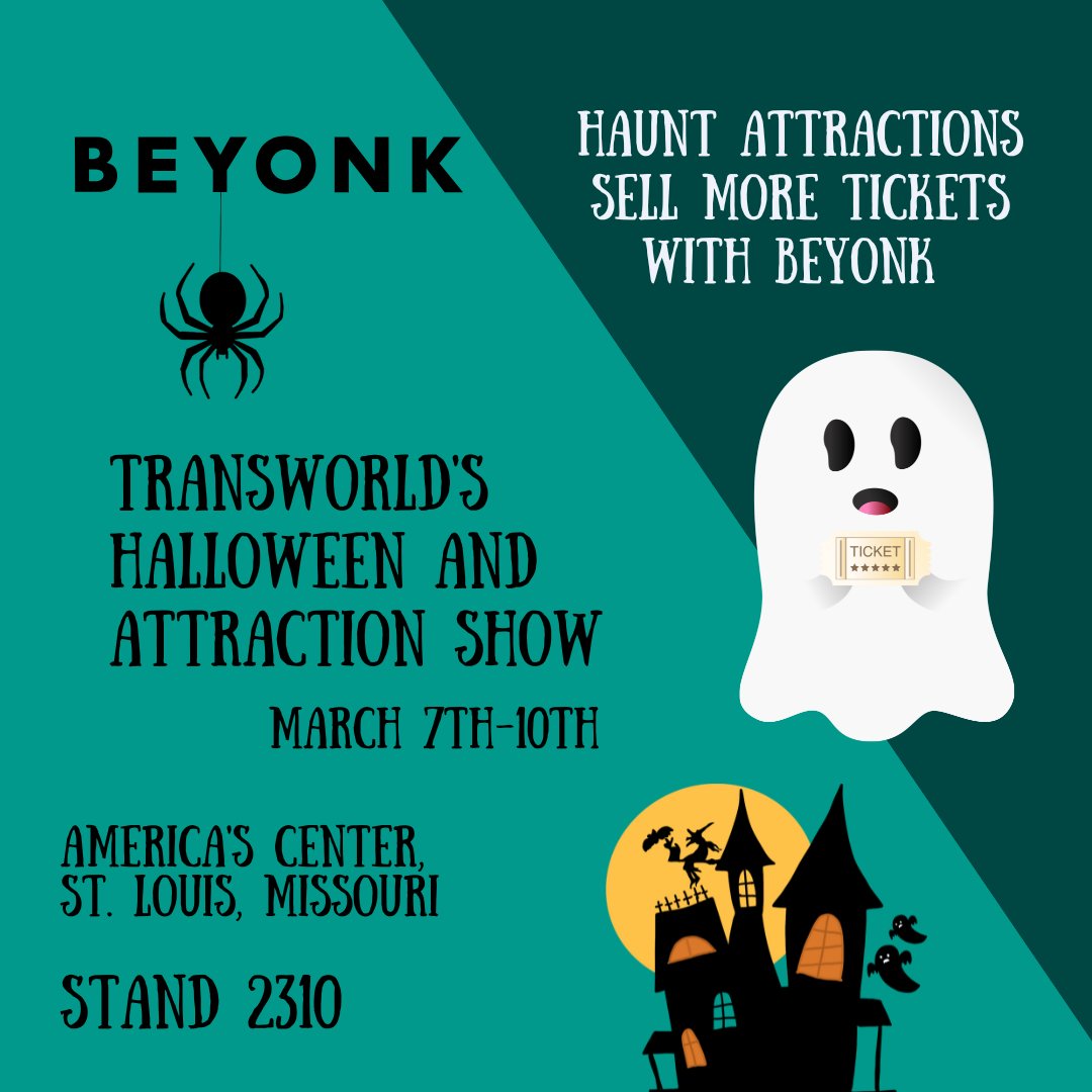 Haunt attractions everywhere are boosting ticket sales with Beyonk The team will be TransWorld Halloween Show from March 7th-10th. Don't miss out on the chance to learn more and elevate your scare game #HauntAttractions #Beyonk #TransWorldEvent 🎃👻