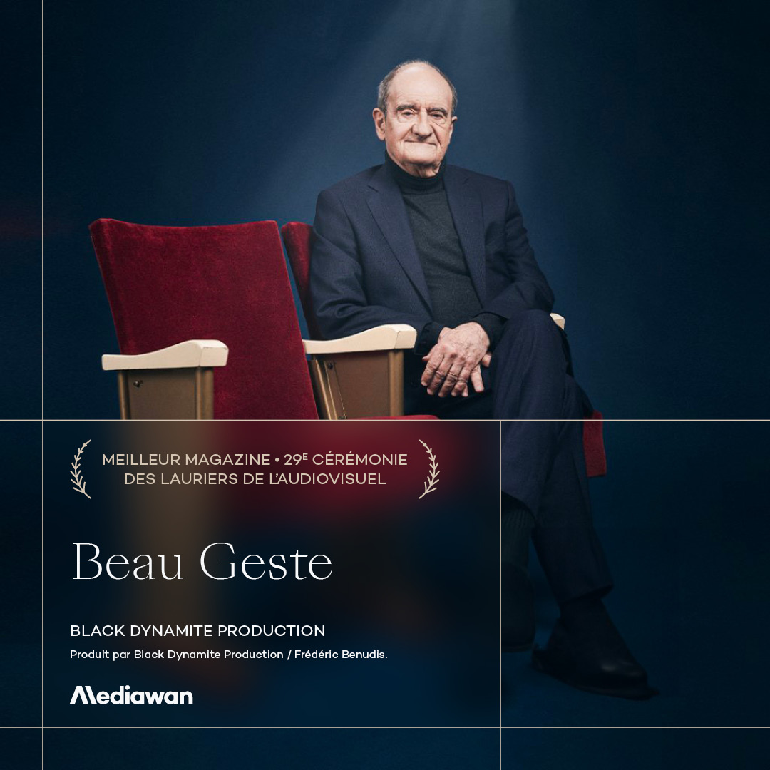 🏆 #Lauriers2024 : 'Beau Geste' remporte le prix du 'Meilleur Magazine' aux Lauriers de l’Audiovisuel / @ClubAudiovisuel. Un prix qui vient mettre en lumière l’engagement, la passion pour le cinéma et la culture de @PierreLescure, ancien président du Festival de Cannes.