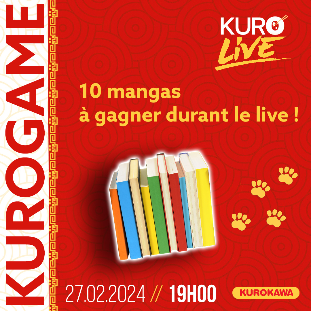 Rappel 📡 DEMAIN c'est #KuroLive spécial "Ramen Akaneko" 😺 avec <a href="/MlleSoso_/">Lisez Nana 🍓🇵🇸</a> <a href="/lerizjaune/">le riz jaune</a> et <a href="/Goldengreg/">⚡ GREG ⚡</a> 🐾

L'un de viewers remportera 10 mangas Kurokawa 📚🎁

Ne manquez par le rdv demain à 19h ⏱️
➡ twitch.tv/editionskuroka…