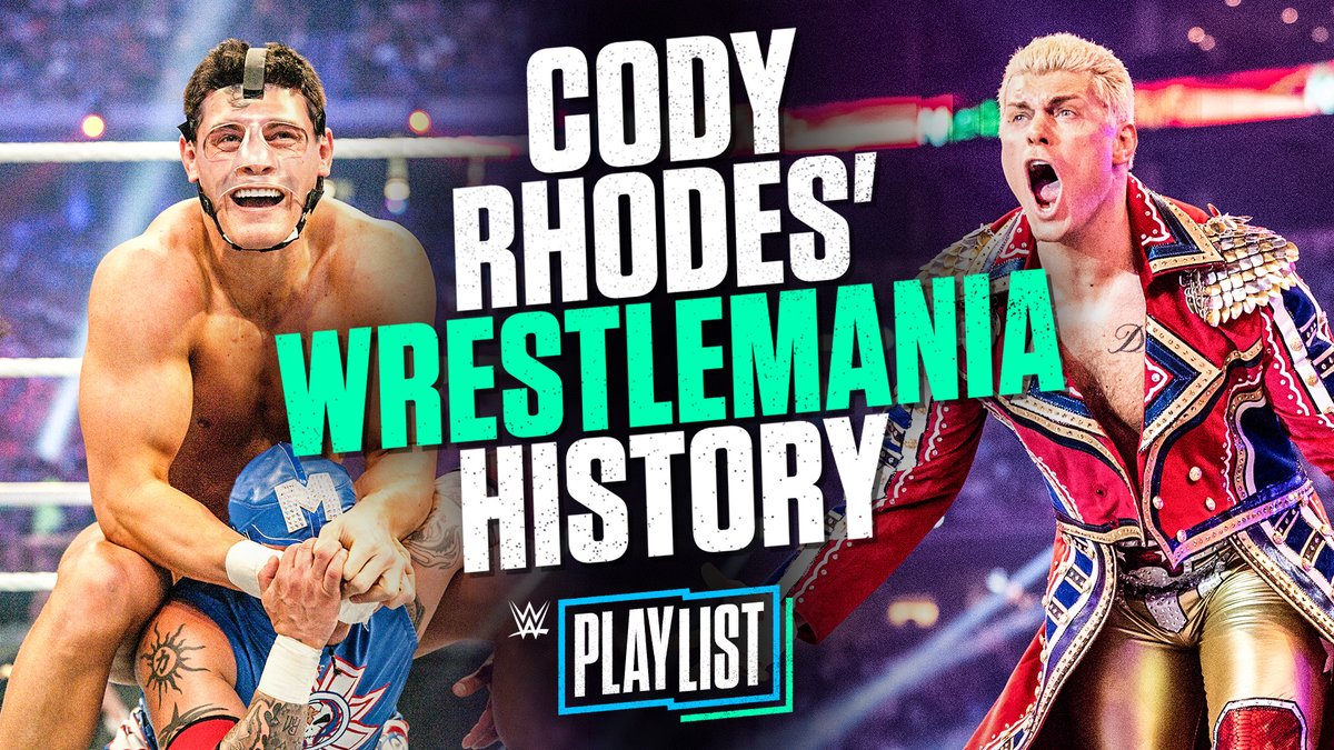 Watch every time @CodyRhodes appeared at #WrestleMania, from battling @RandyOrton to challenging @WWERomanReigns for the Undisputed WWE Universal Championship.

#WWEPlaylist ▶️ youtube.com/watch?v=AbY8dW…