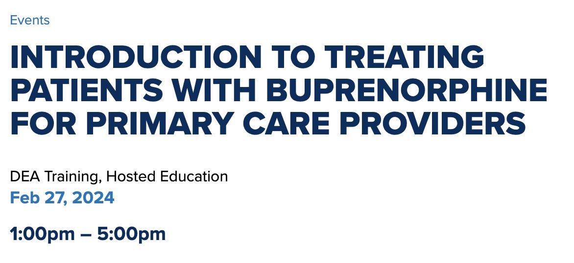 🔔Tune in tomorrow - Jonathan Morrow & Chris Frank of @UMichMedicine discuss 'Treating Patients with Buprenorphine For Primary Care Providers' ⏰ Tue Feb 27 1:00 pm - 5:00 pm EST 📚 4.0 CME hours towards new @DEAHQ requirement 💵 First 250 PCPs in Michigan to register & complete…