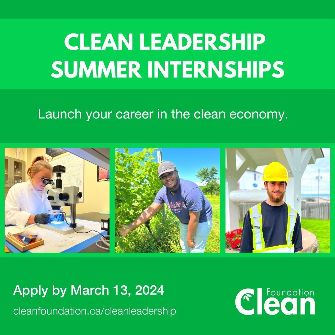CleanFoundation's tweet image. The Clean Leadership Summer Internship program is more than a summer job. As a #CleanLeader, you’ll gain paid, hands-on work experience, mentorship and professional development training to launch your career in the #cleaneconomy. 🍃
 
Apply by March 13: buff.ly/48xECIP