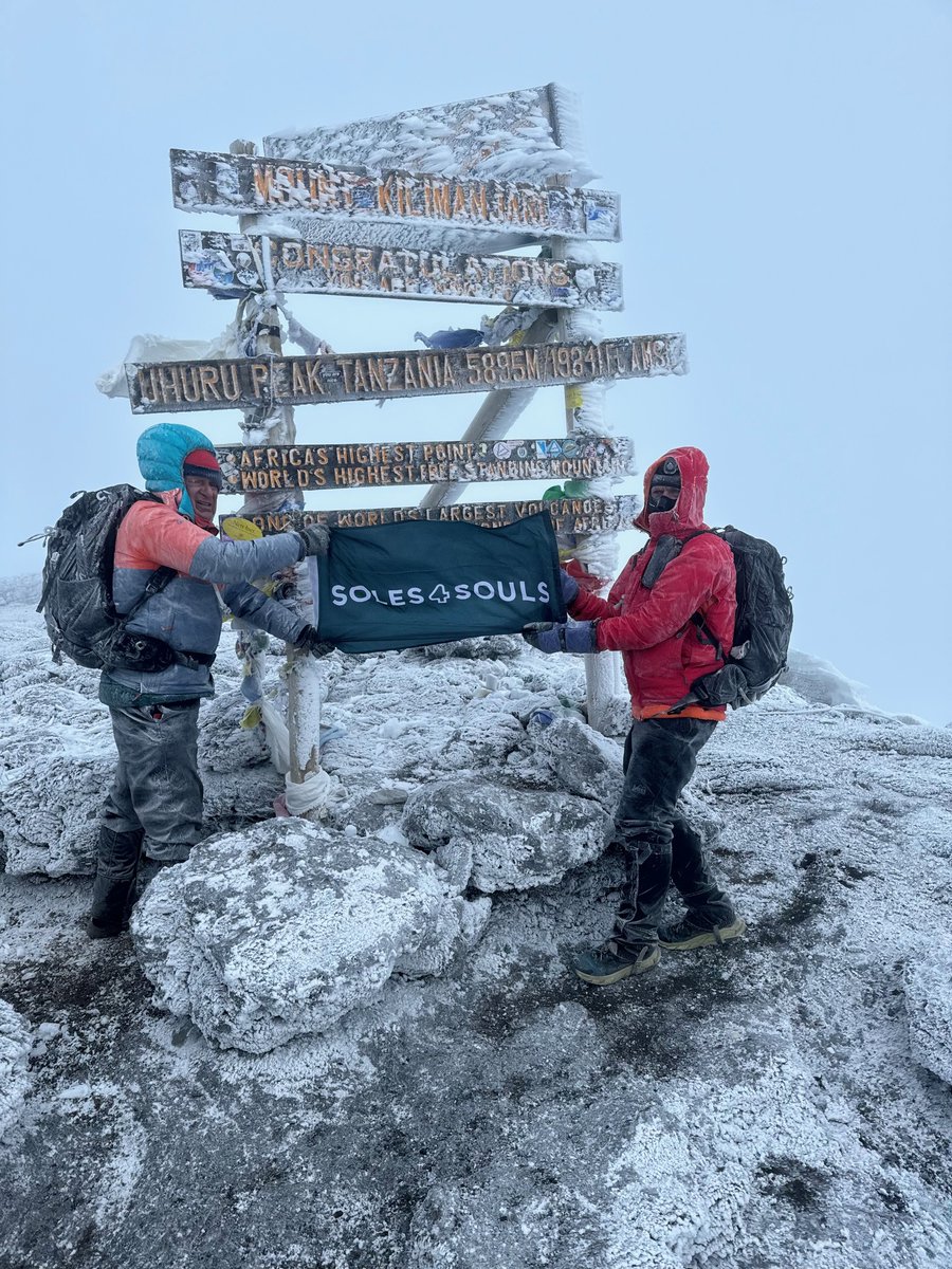 We are so pleased to share that Buddy made it to the Summit of Mount Kilimanjaro this past weekend! In more good news, Buddy also exceeded his goal and raised over $60,000 to support Soles4Souls programming around the world. Thank you to everyone who helped make this happen!