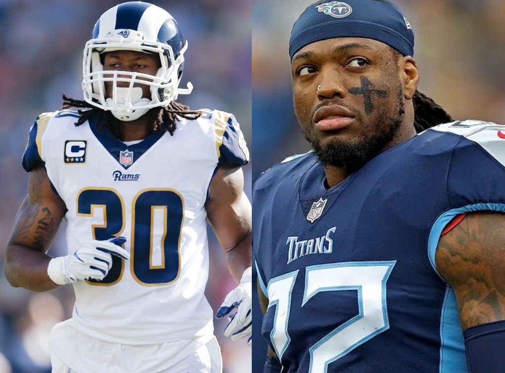MLFootball's tweet photo. WILD: Todd Gurley is younger than Derrick Henry 🤯🤯

Gurley hasn't played since 2020.

(H/T @KyleYNFL) https://t.co/HtRUHrf4Fc
