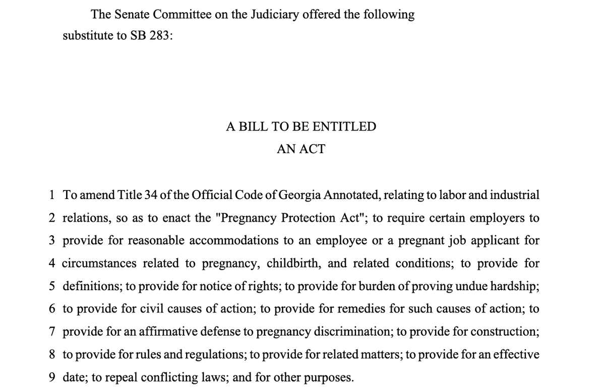 TheDanaBarrett's tweet photo. When employers discriminate against pregnant women, they discriminate against families. The bipartisan “Pregnancy Protection Act” ensures pregnant women can continue to work AND have healthy babies. I’m asking the GA Legislature to stand up for families and pass SB283. #gapol https://t.co/0NCN5fgRJi