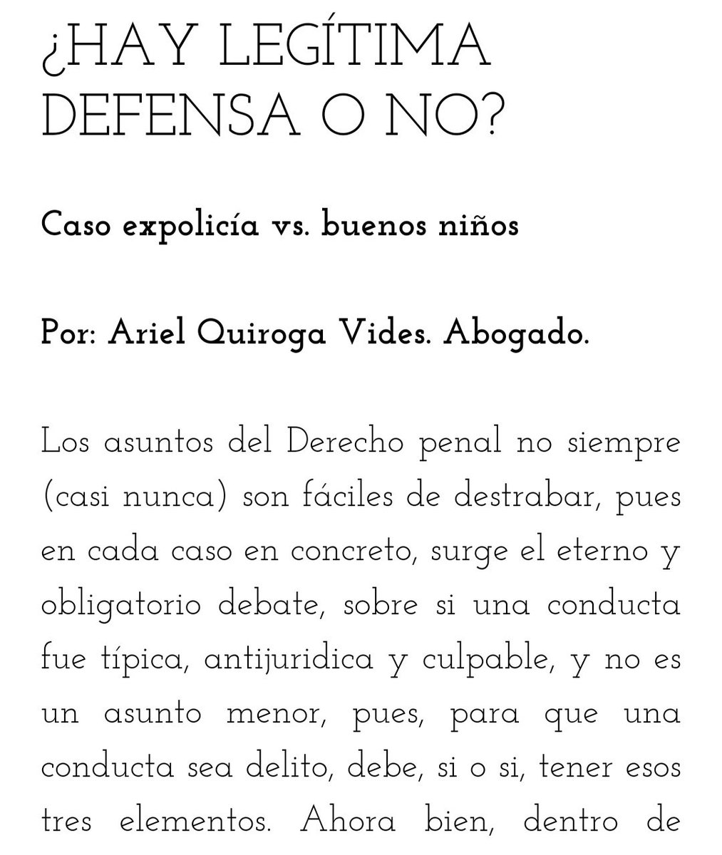 Apreciados lectores los invitamos a leer la columna de Ariel Quiroga Vides titulada:

¿Hay legítima defensa o no? 👇🏻

columna7.com/post/hay-leg%C…