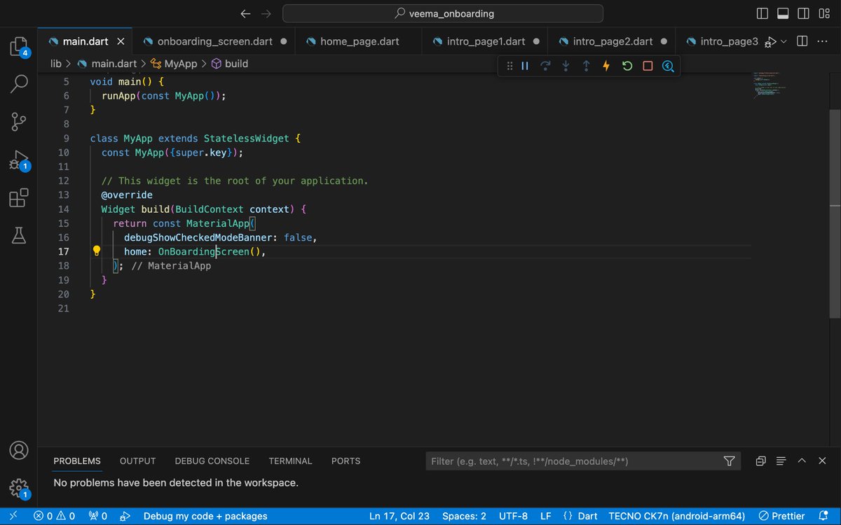 VeemaVick's tweet image. Veema&apos;s Log day 6/100
Flutter

Onboarding screen

#100DaysOfCode  #mobileappdeveloper
#flutterdeveloper