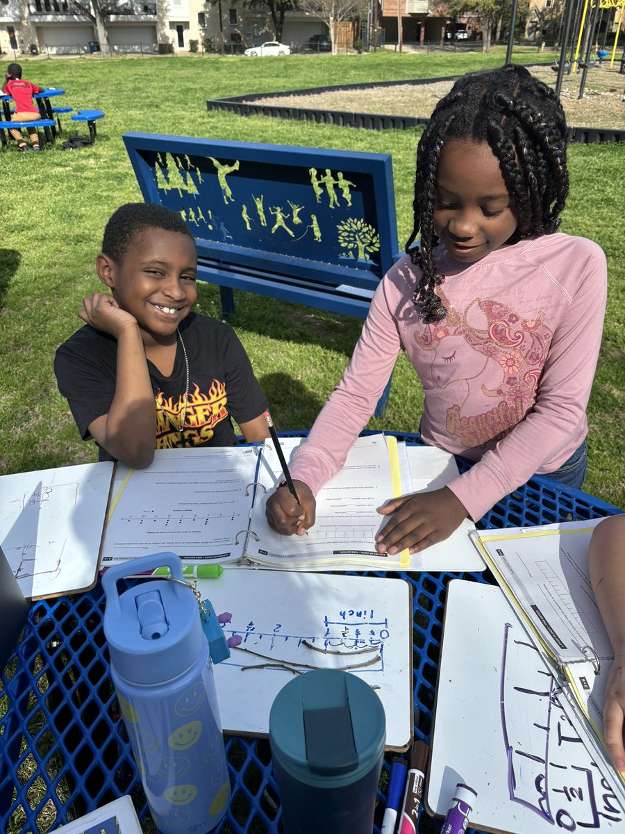 HybridPrep's tweet photo. No straws, no problem! Our third graders looked for twigs on our playground to measure on their drawn out rulers instead. #TexasSun #VitaminD #ProblemSolving #HybridLearning #DHPSharks #TexasSpring #Maths @GreatMindsEd @PrincipalLuSal @KarilyCruz @MrJChoice1 https://t.co/94ijzsJEFN