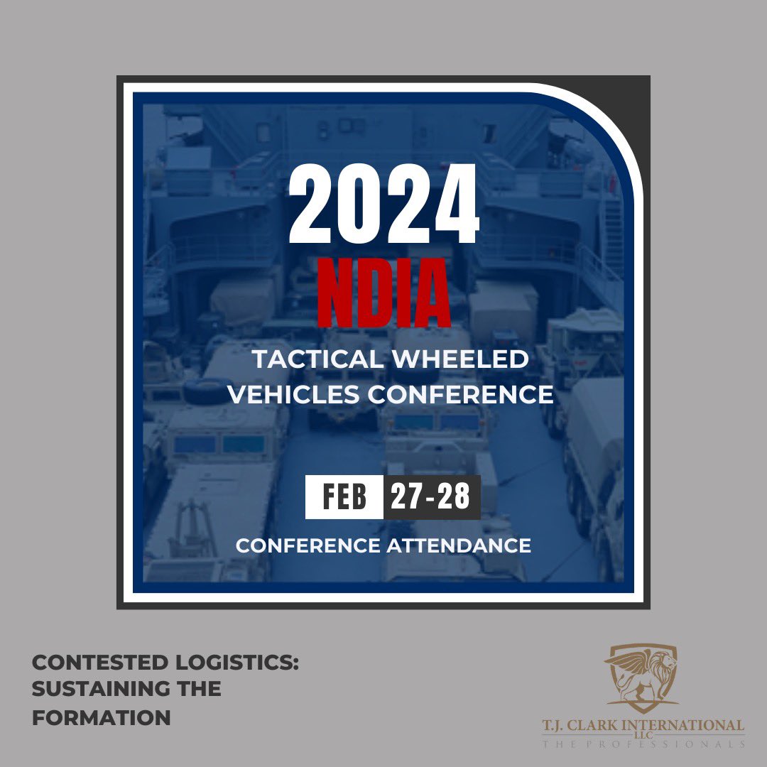 Join us at the NDIA Tactical Wheeled Vehicles Conference. T.J. Clark International will share the power behind our innovative fuel/water pump and distribution systems, enabling contested logistics in multidomain operations.

#TacticalTech #LogisticsInnovation #NDIAConference